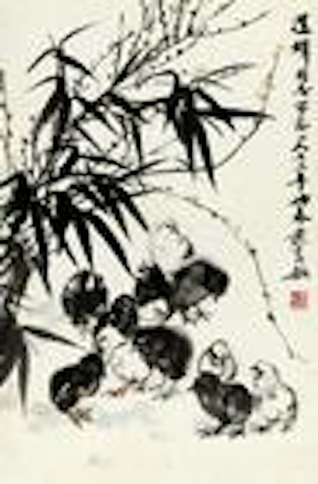 Bamboo and fowls by Huang Zhou