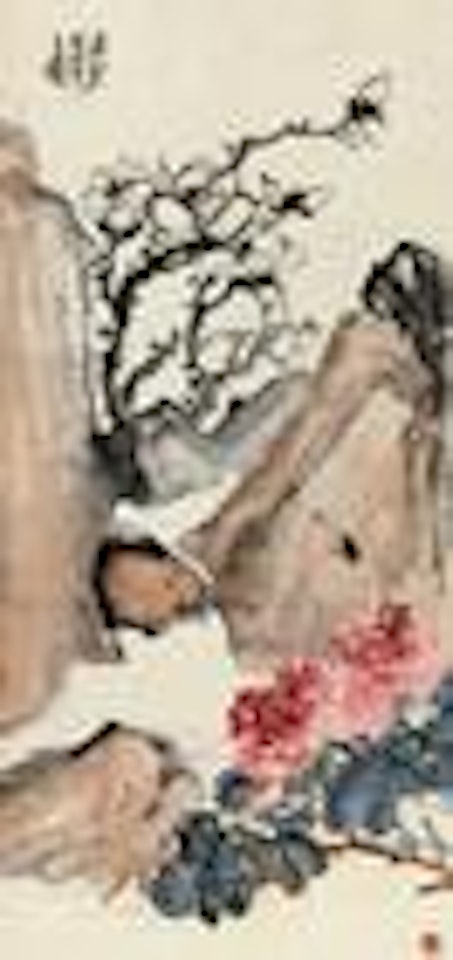 Flowers and rock by Wu Changshuo