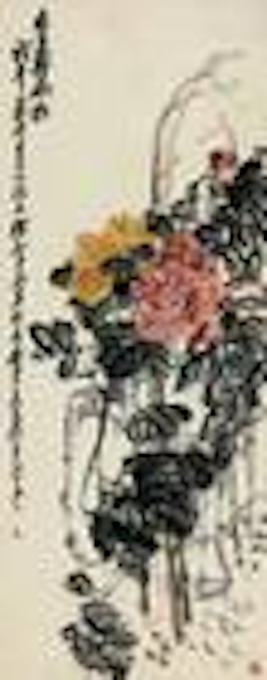 Peony and rock by Wu Changshuo