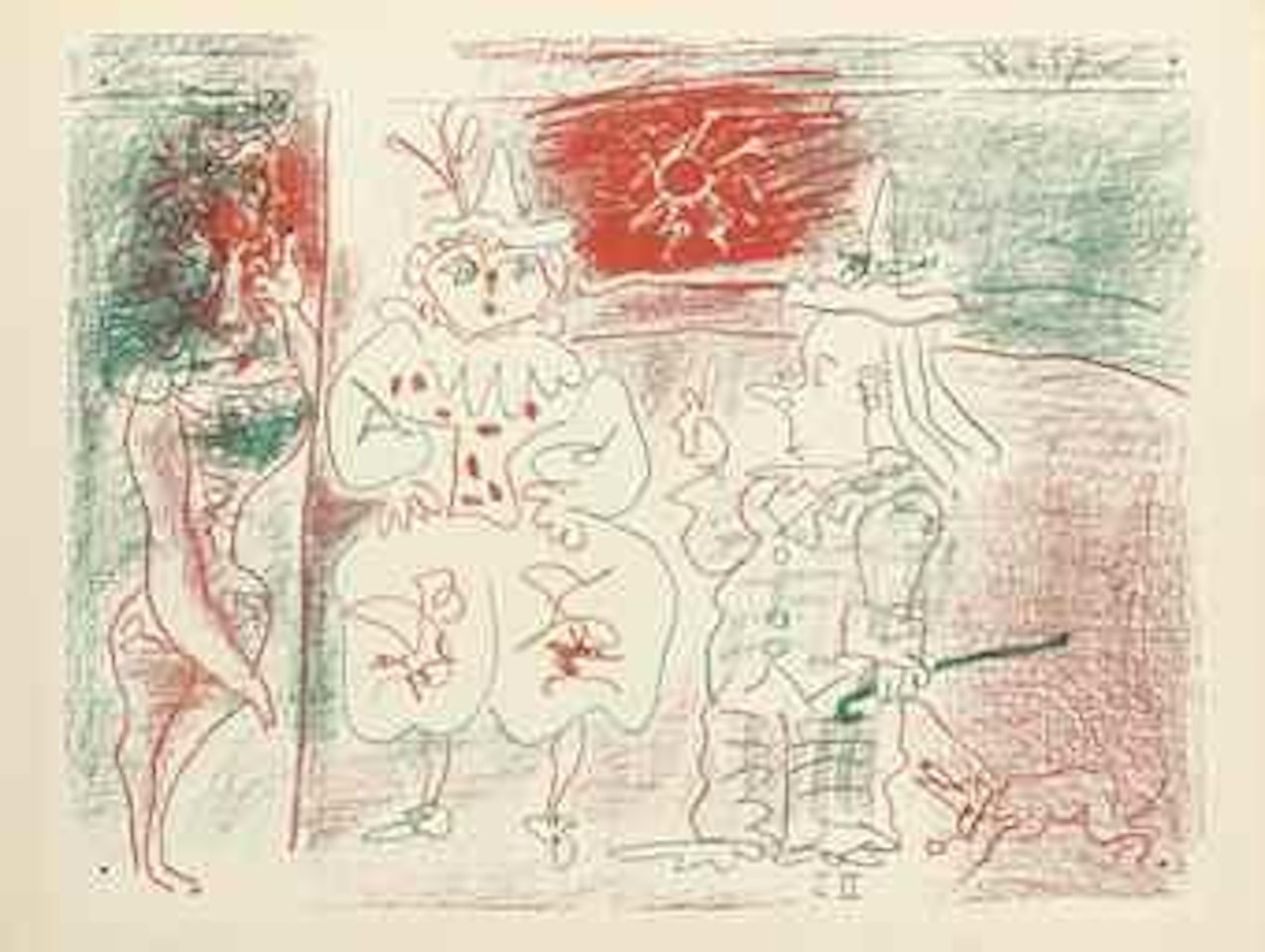 L'Ecuyère et les clowns by Pablo Picasso