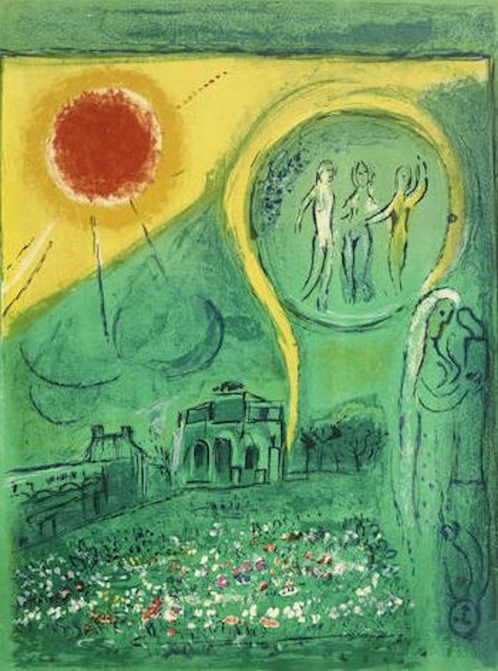 Le Carrousel du Louvre, from Derrière le Miroir plate (Mourlot 103; Cramer 24) by Marc Chagall