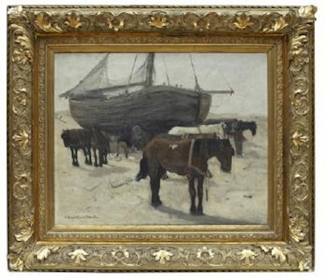 Häst på kust by Gerhard Arij Ludwig Morgenstjerne Munthe