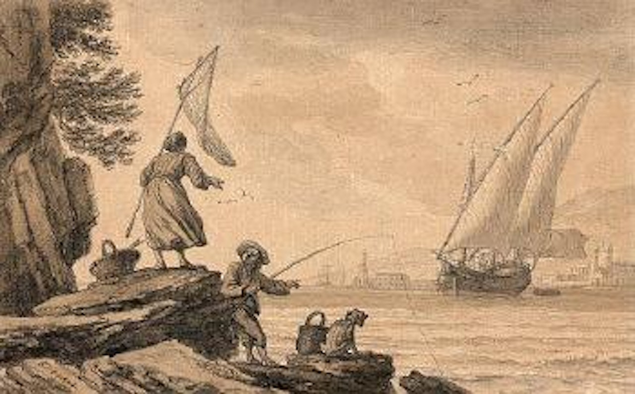 Couples de pêcheurs sur des rivages by Claude Joseph Vernet