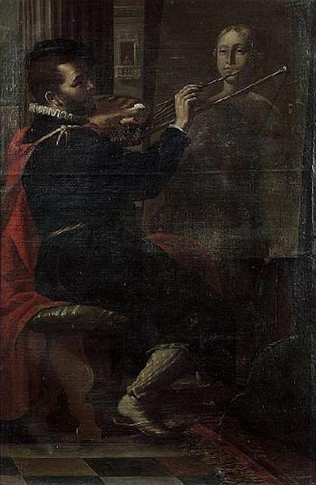 Autoportrait présumé de l'artiste en Apelle peignant Campaspe by Mattia Preti