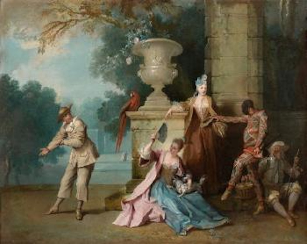 Comédiens italiens dans un parc by Jean-Baptiste Oudry