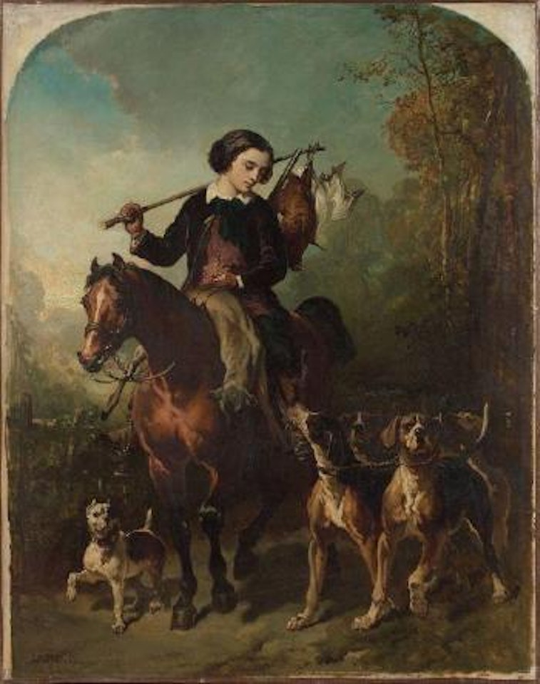Jeune cavalier revenant de la chasse by Alfred de Dreux