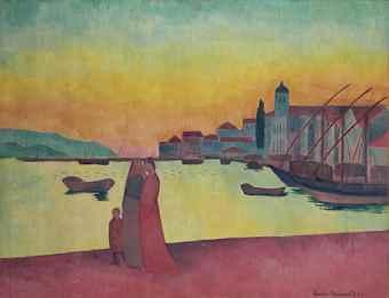 Vue du port de Vathy, Samos by Emile Bernard