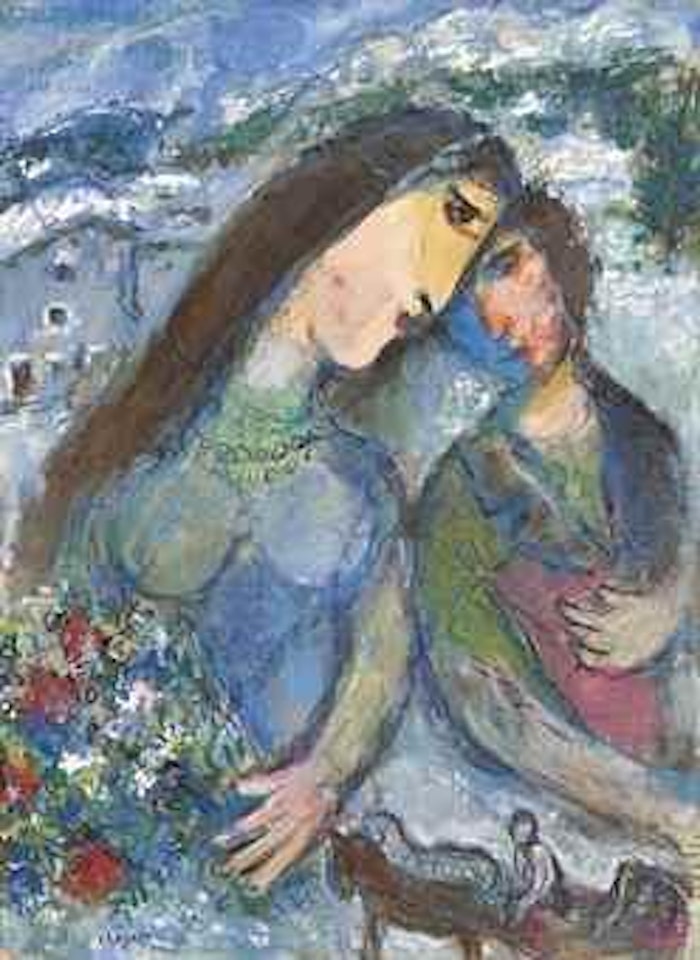 Couple au traineau à Sils by Marc Chagall