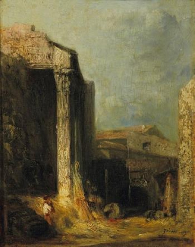 Cour de ferme by Félix Ziem