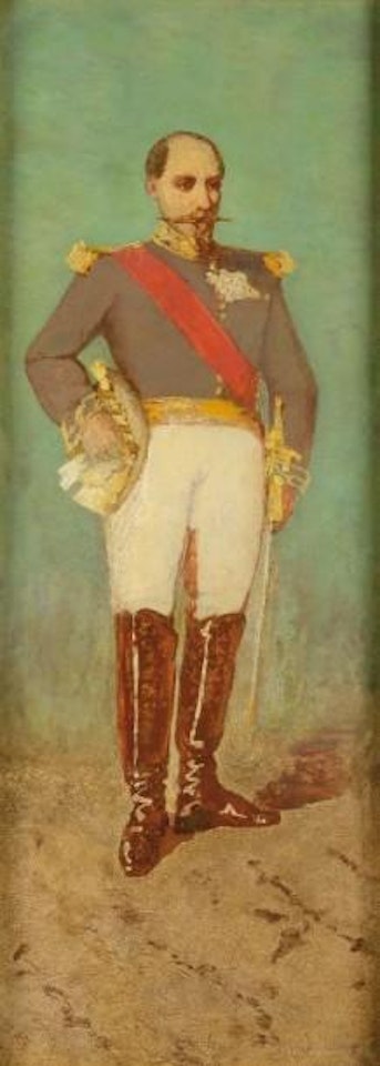 L'Empereur Napoléon III en uniforme d'officier général. L'Impératrice Eugénie by Adolphe Monticelli