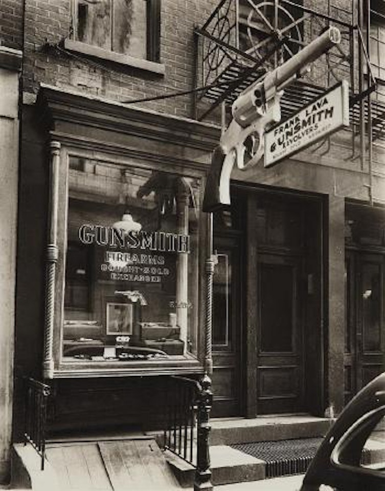 Gunsmith, 6 Central Market Place, Manhattan by Berenice Abbott