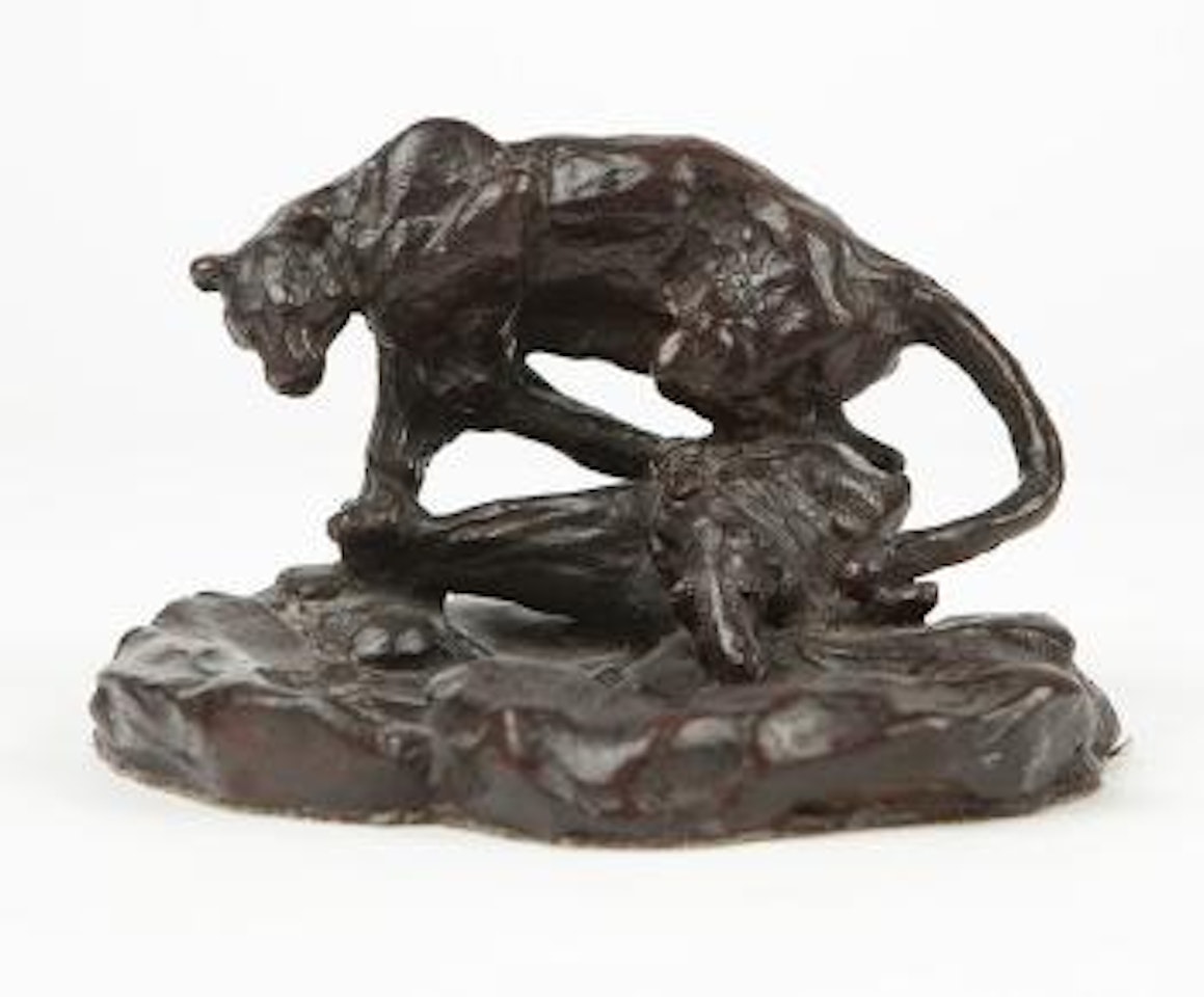 Ready for the kill, mountain lion and prey by Charles M Russell