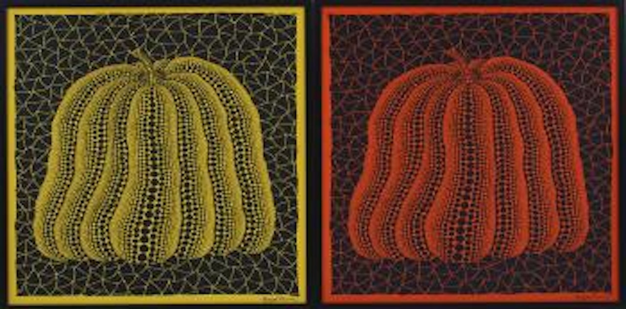 Pumpkin- Memorial Scarf In Shanghai Expo (Two Works) by Yayoi Kusama
