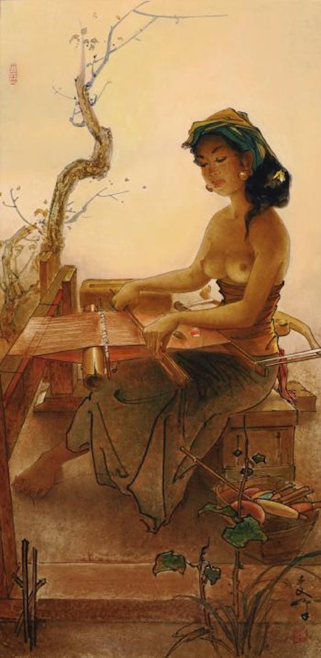 Wanita Menenun (Weaver) by Lee Man Fong