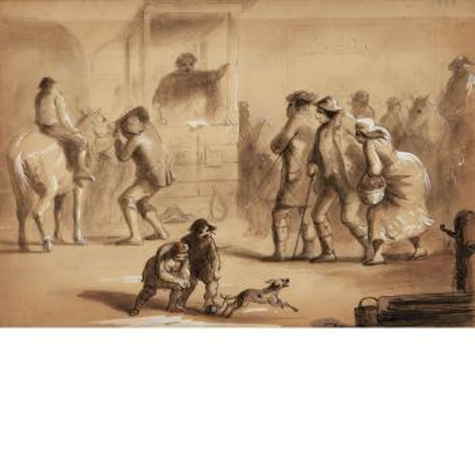 Horse Market, Swann Street [Sic] by Alfred Jacob Miller