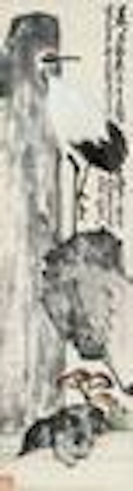 Crane on Rock by Wang Zhen