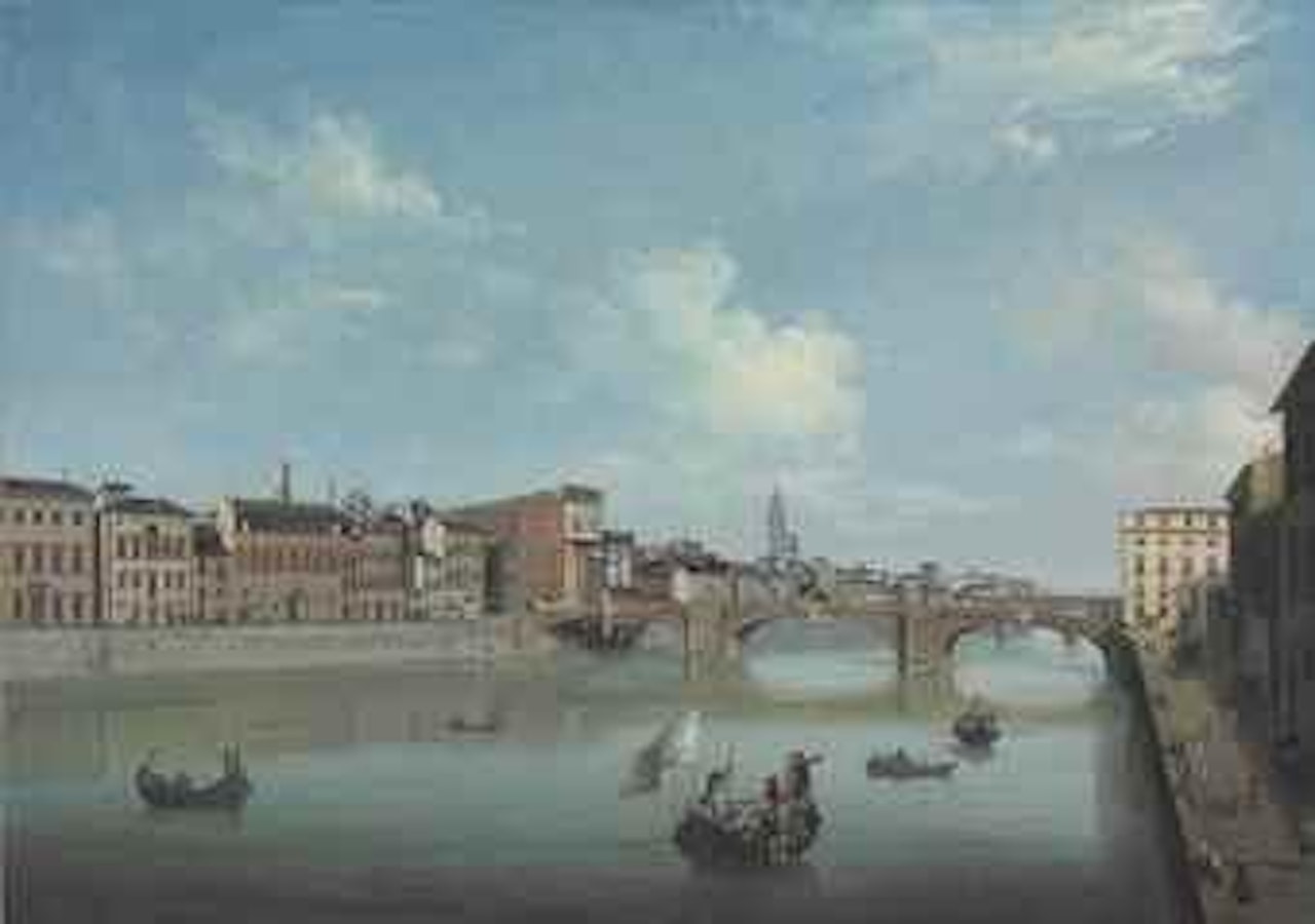 Florence: The Arno with the Ponte Santa Trinità and the Ponte Vecchio by Thomas Patch