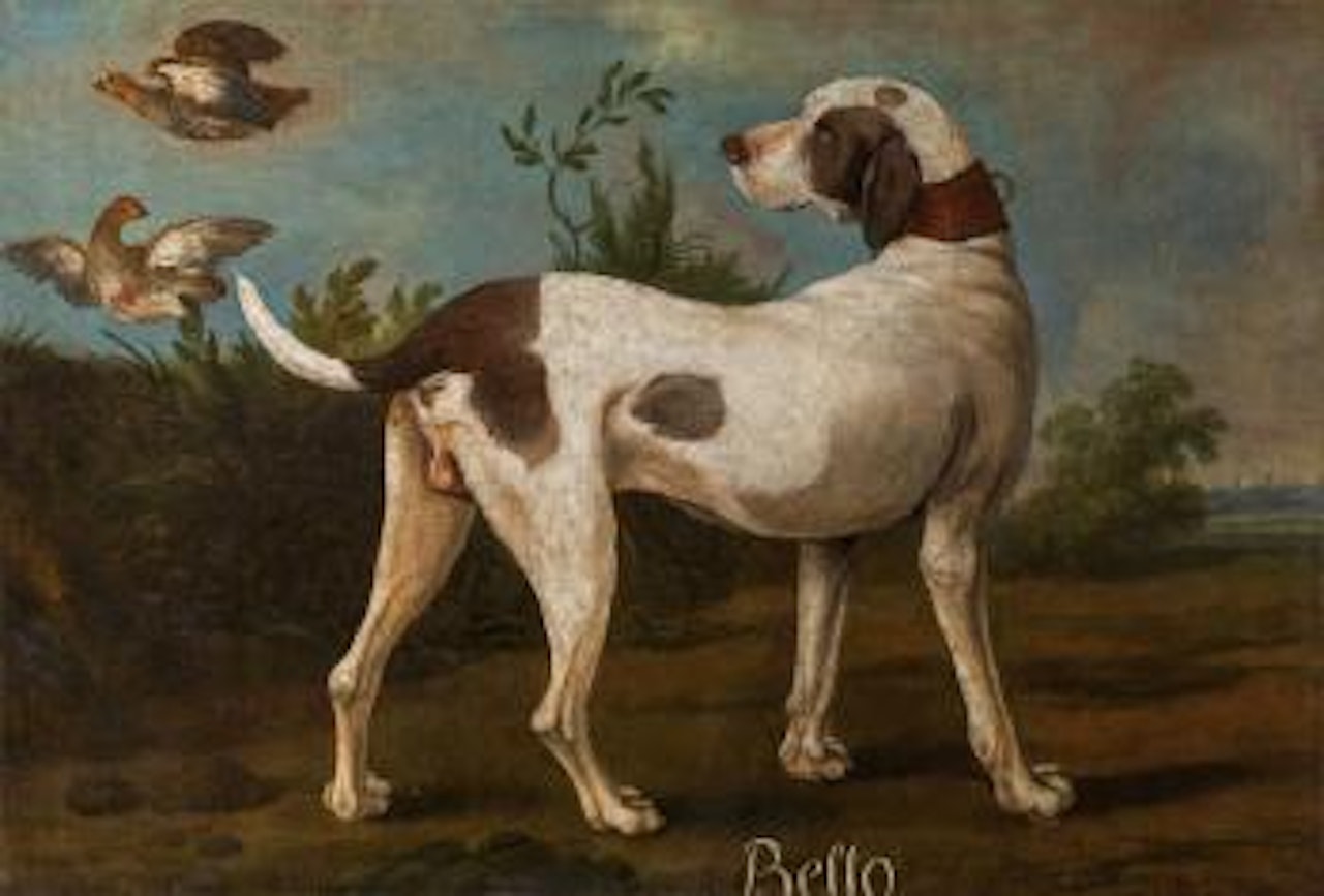 The Pointer 'Bello' in a Landscape by Jean-Baptiste Oudry