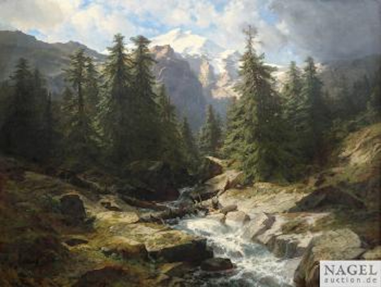 Partie aus dem Berner Oberland by Alexandre Calame