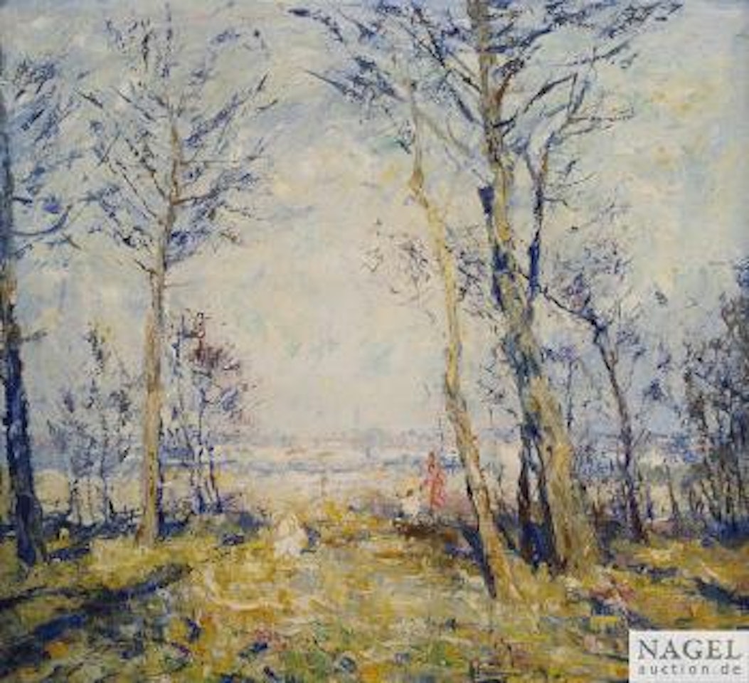 Landschaft mit Spaziergängern by Otto Pippel