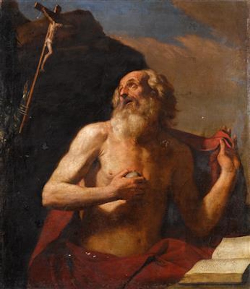 The Penitent Saint Jerome, half-length by Guercino