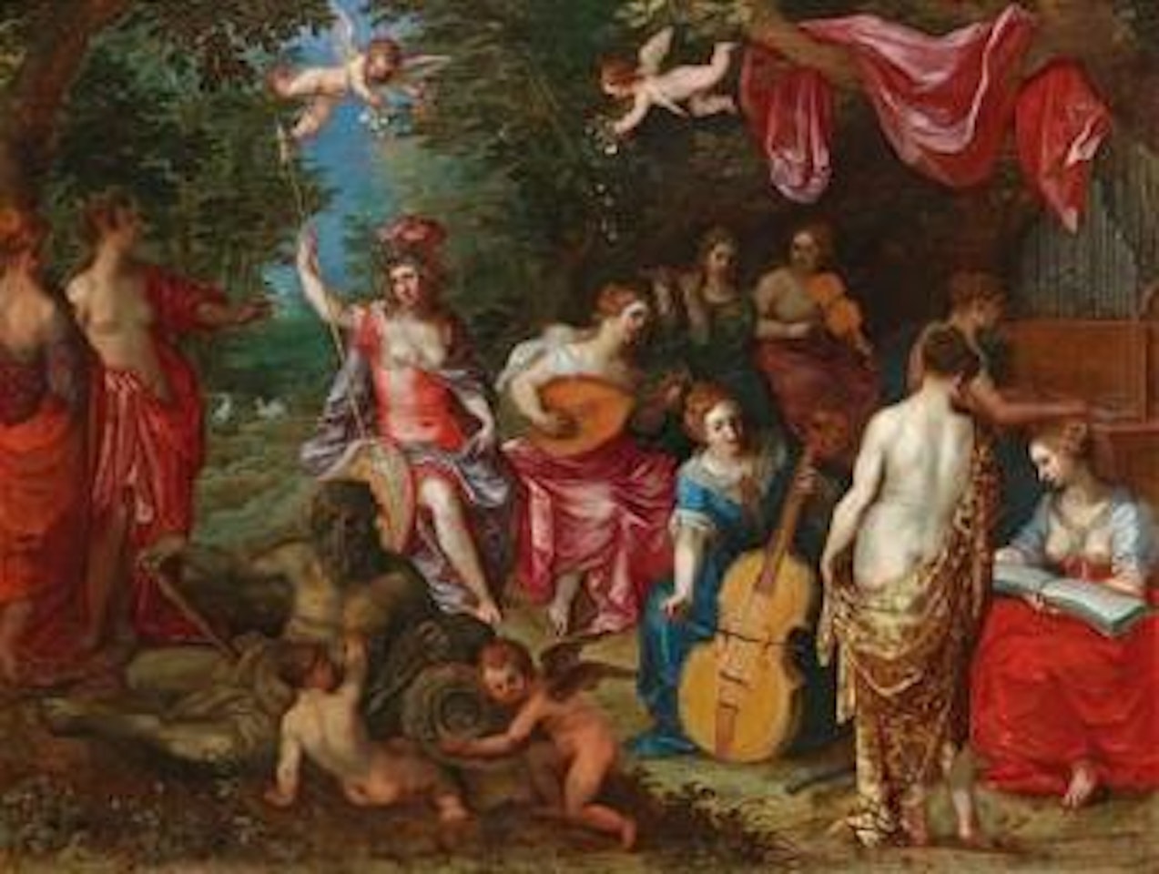 Minerva Visits the Nine Muses (Ovid, Met. V, 250-268) by Hendrik van Balen by Jan Brueghel the Younger