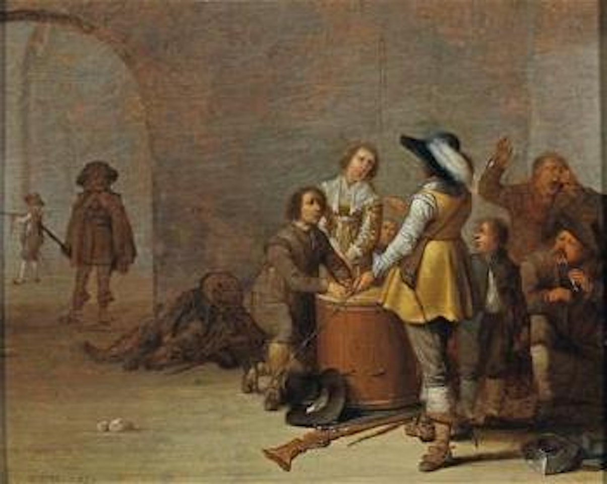 A guardroom interior by Jacob Duck