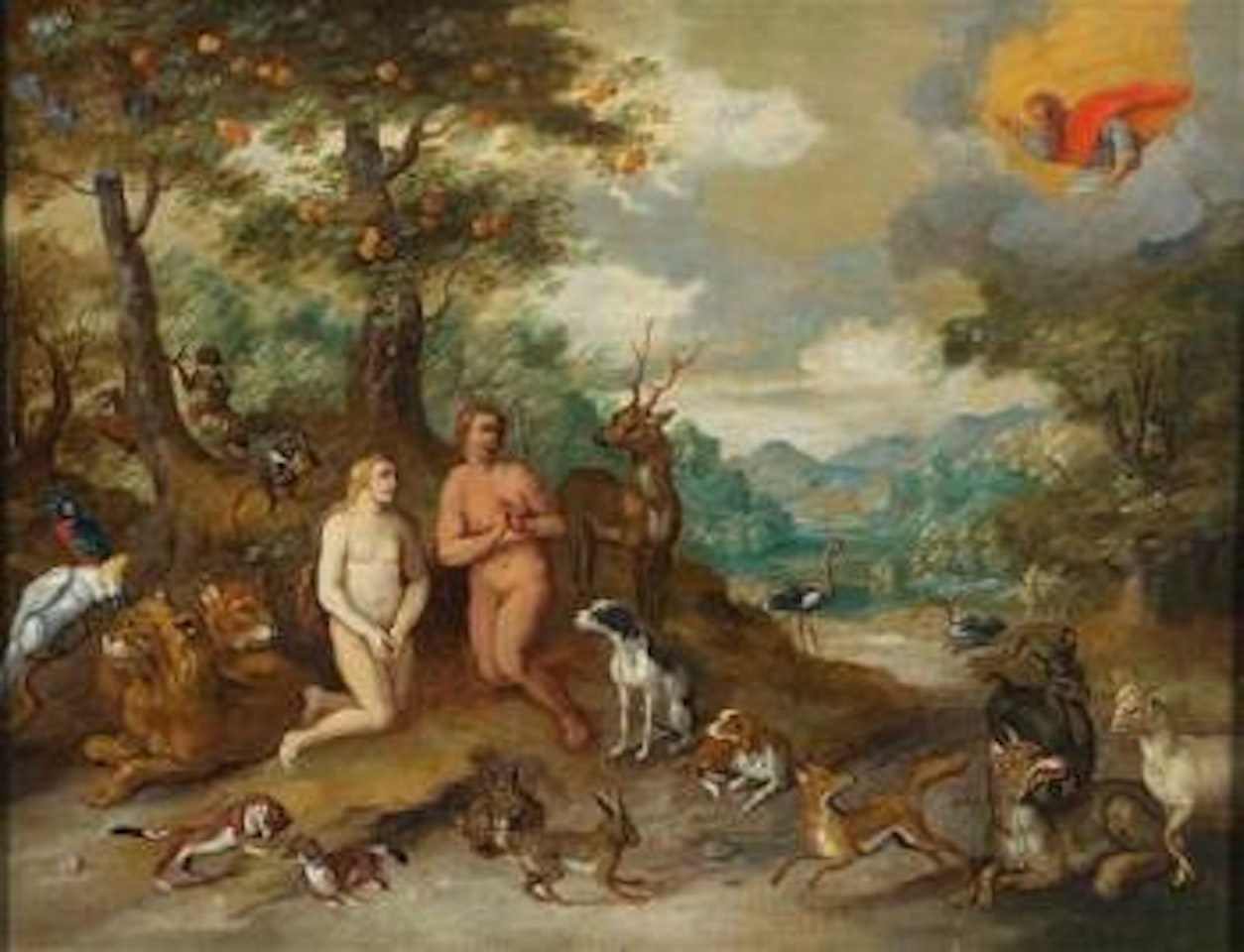 Adam and Eve in the Garden of Eden(Genesis 2:23) by Jan Brueghel the Younger