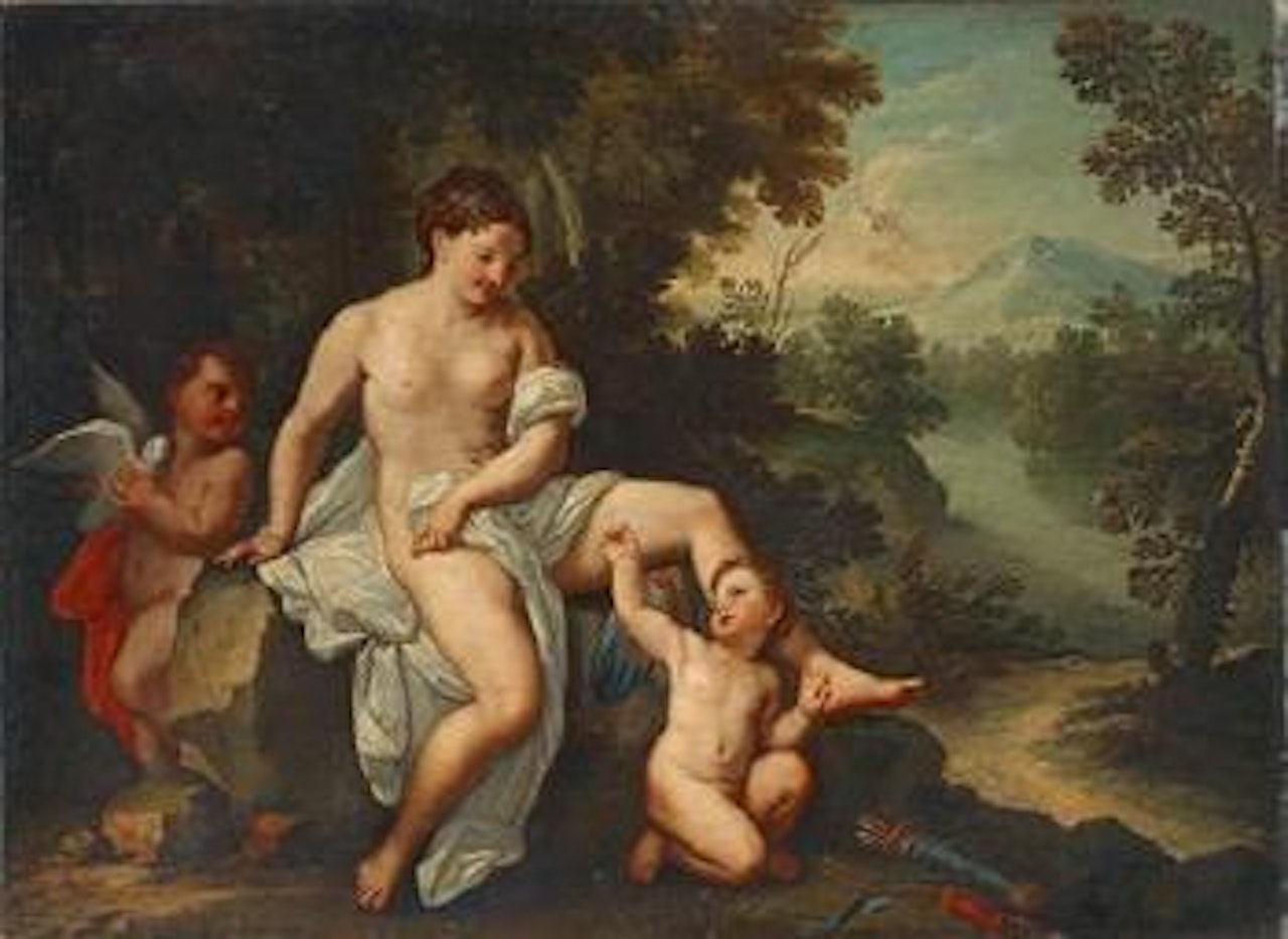 Venus and two Cupids by Roman School
