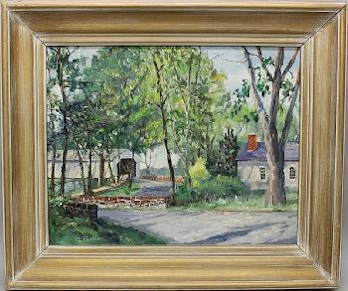 Covered bridge by Walter Emerson Baum