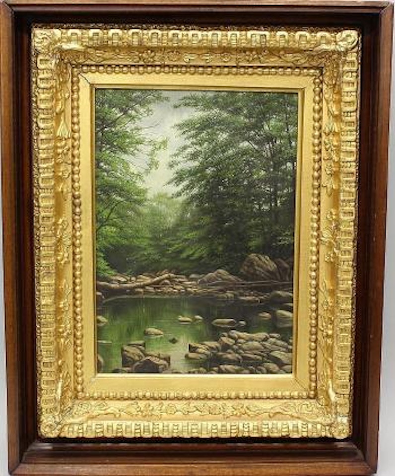 Woodland lake by Levi Wells Prentice