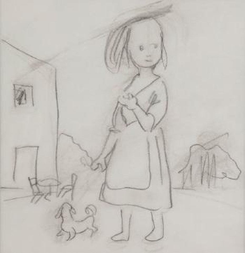 Fillette au chien by Leonard Tsuguharu Foujita