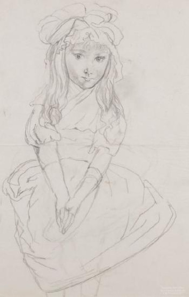 Jeune fille sage à la charlotte by Leonard Tsuguharu Foujita