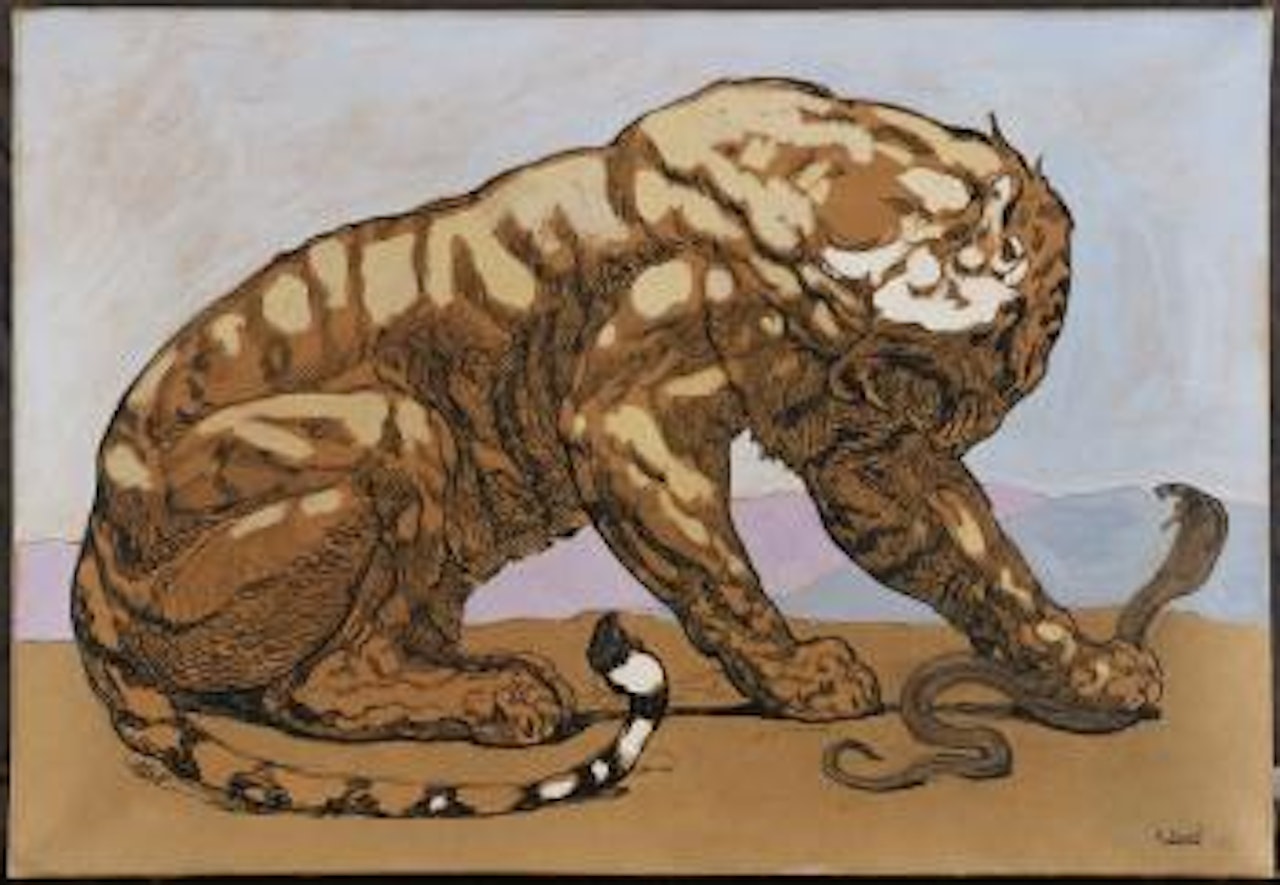 Tigre et serpent by Paul Jouve