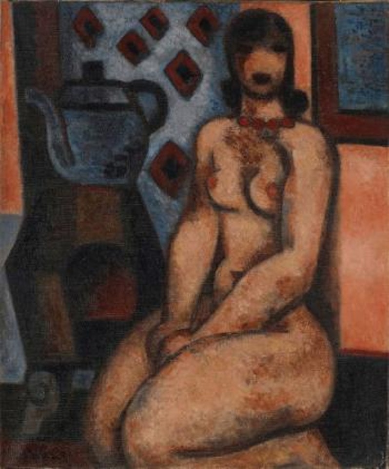Nu rose fond rose by Marcel Gromaire