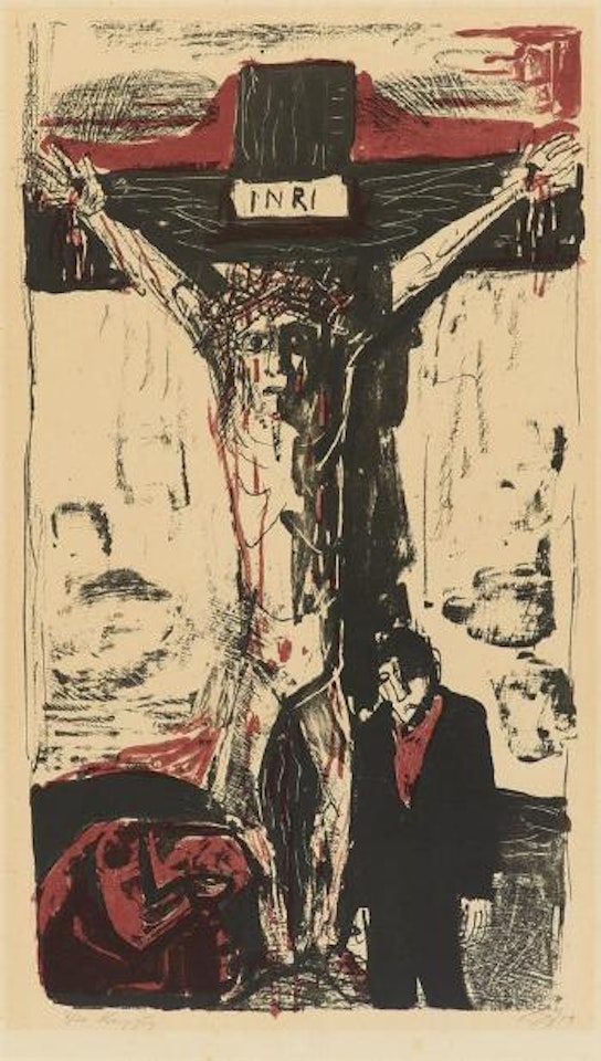 Kreuzigung II (Gekreuzigter mit glattem Hüfttuch) by Otto Dix