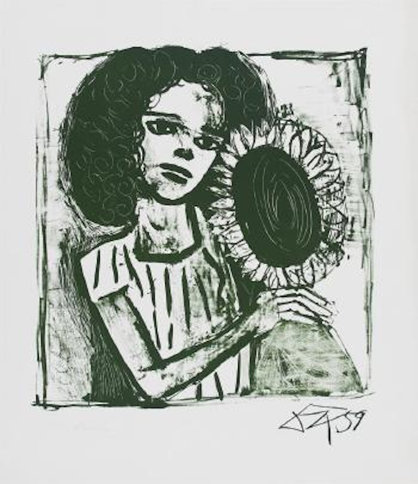 Mädchen mit Sonnenblume by Otto Dix
