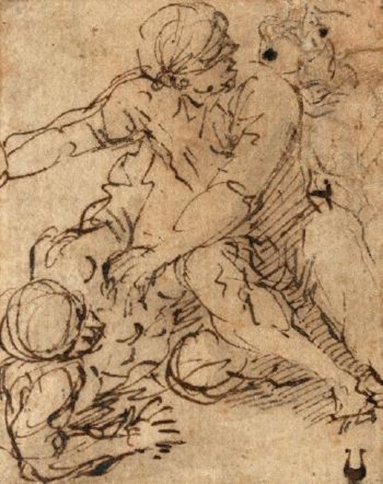 Deux figures luttant by Salvator Rosa