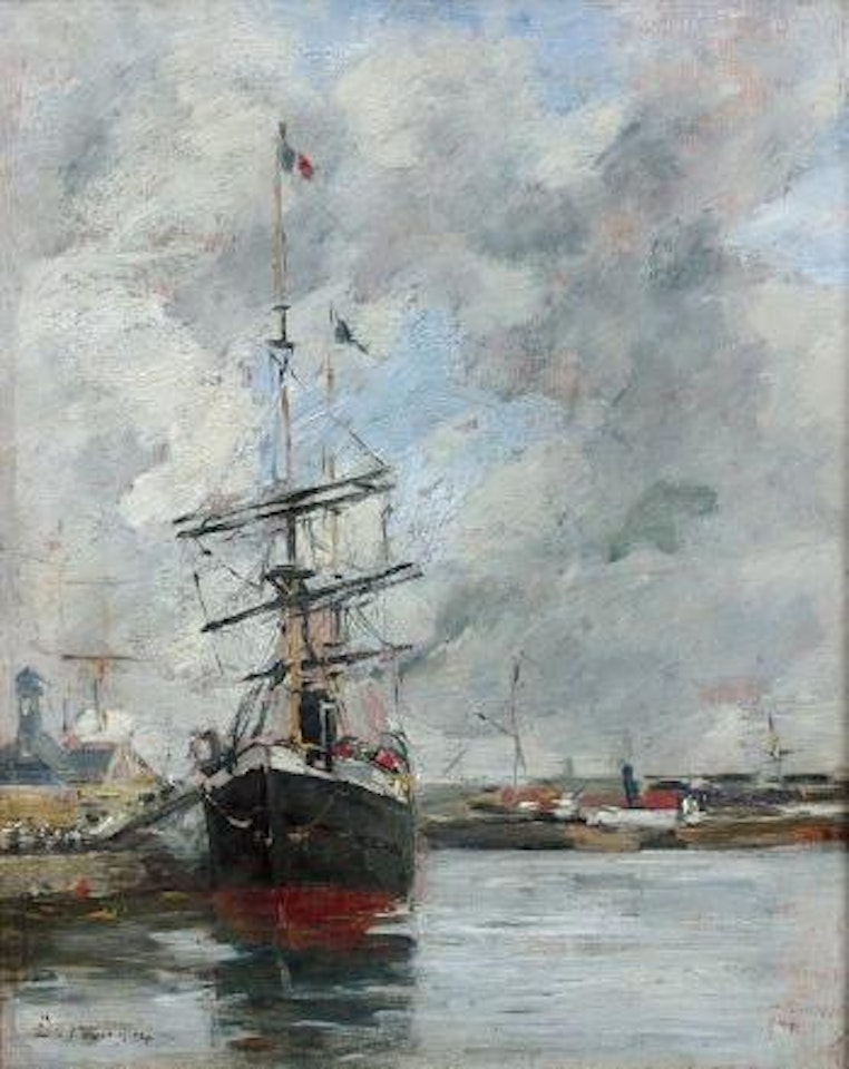 Dunkerque, le port by Eugène Boudin