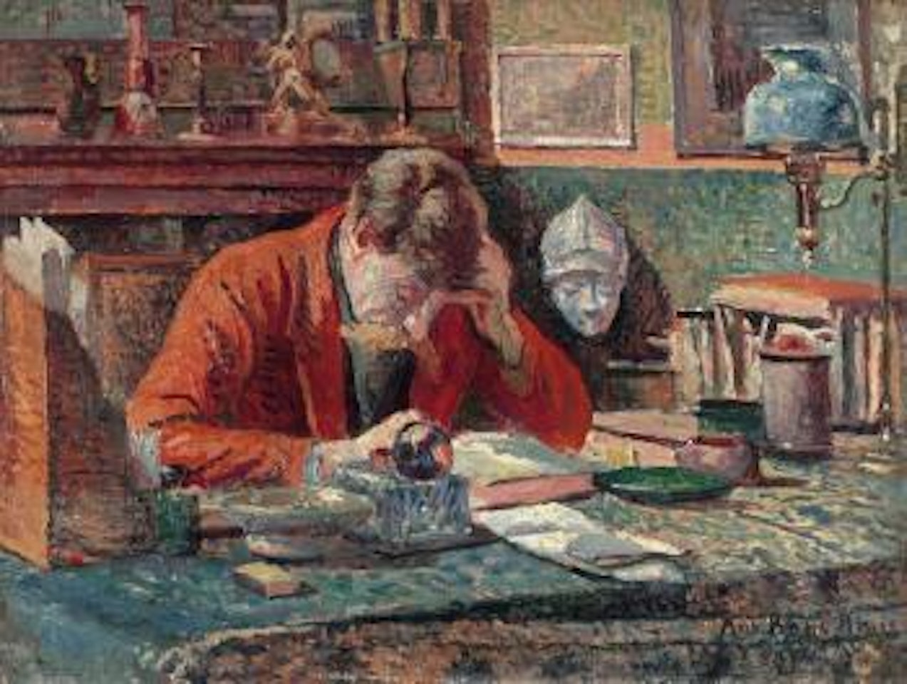 Verhaeren à son bureau à Saint-Cloud by Maximilien Luce
