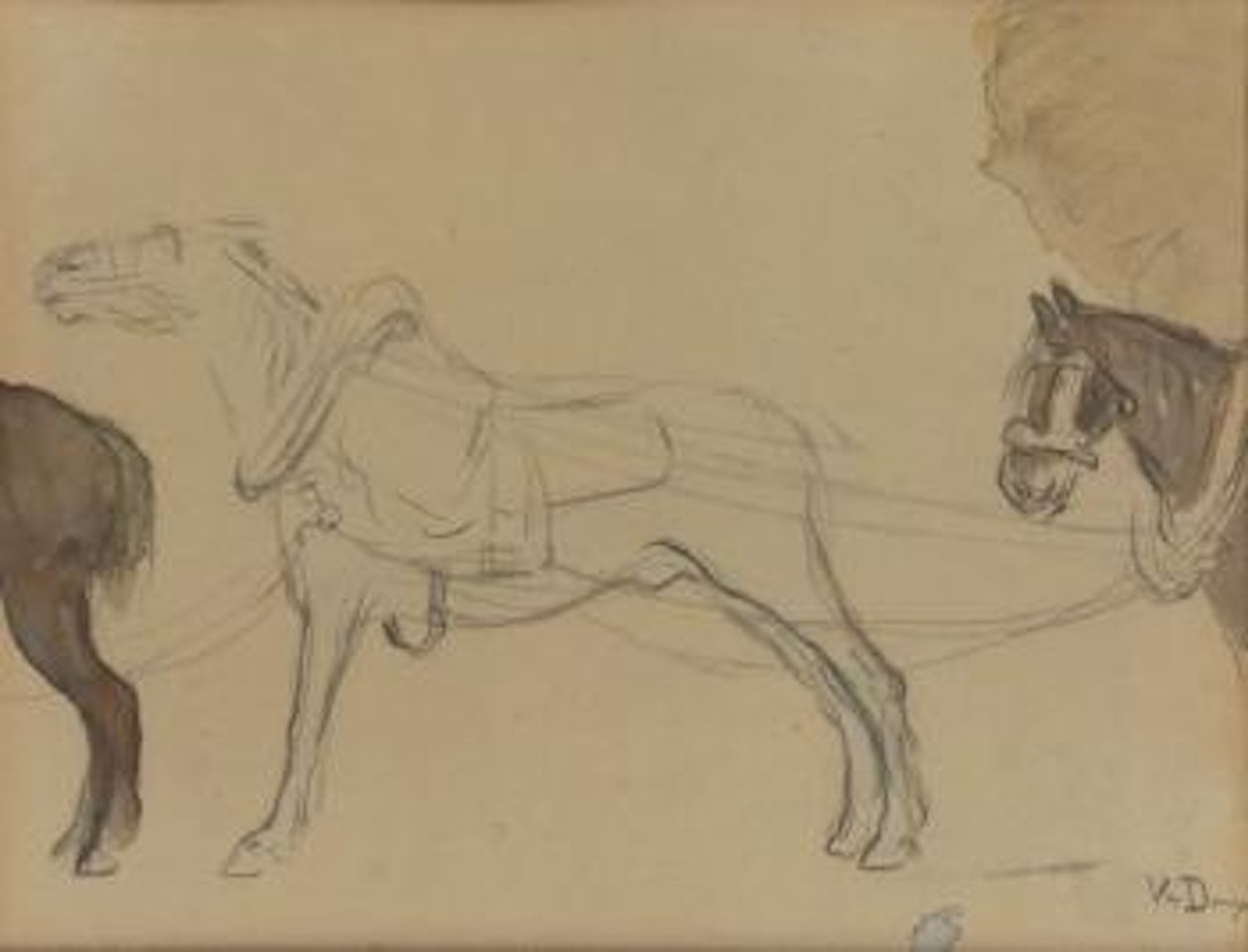 Etude de chevaux attelés by Kees van Dongen