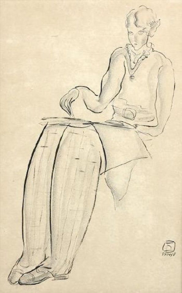 Modèle dessinant à l’académie by Sanyu