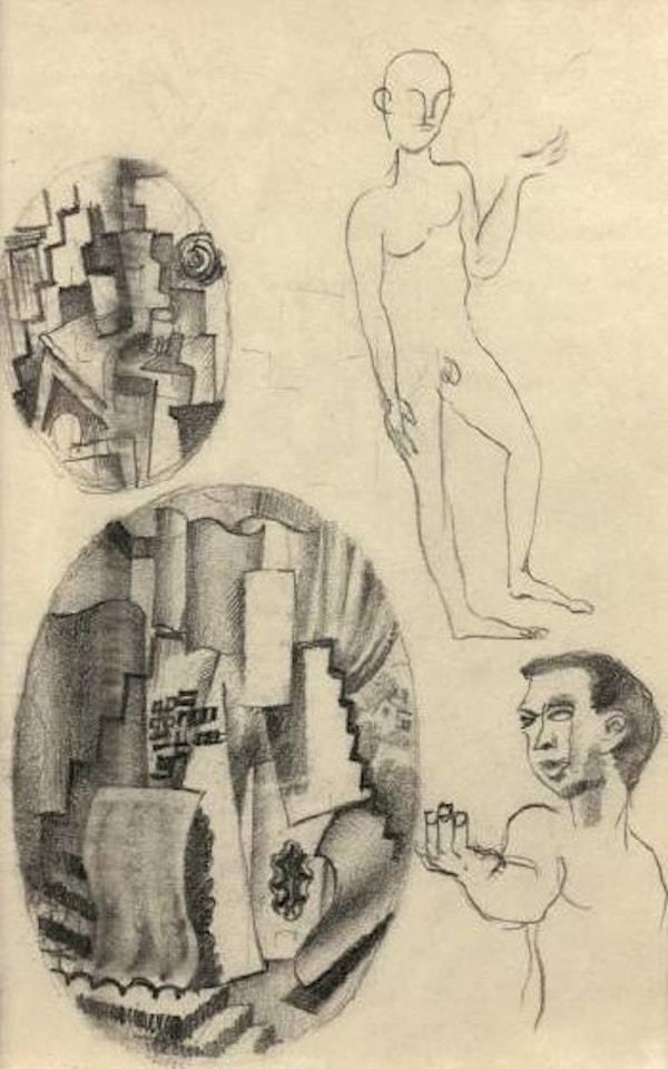 Etude pour la composition ovale aux feuilles roulées by Roger de la Fresnaye