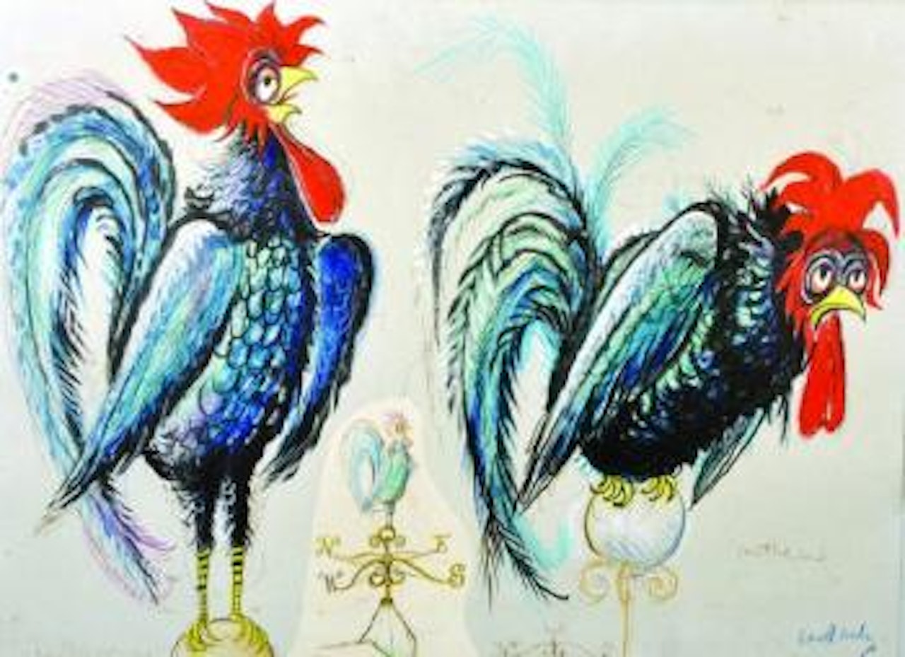 12 Day's of Christmas, Weathercock by Ronald Searle