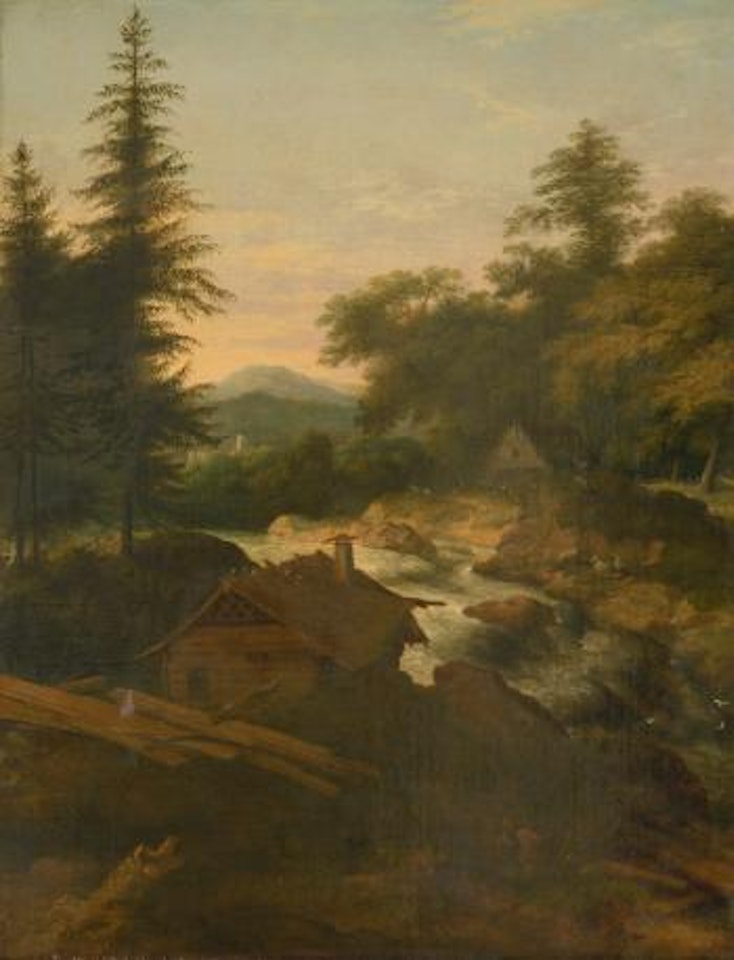 River Landscape with Cottage by Allart van Everdingen