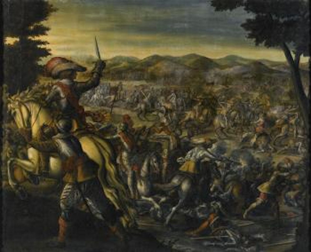 A Cavalry Battle by Spanish School