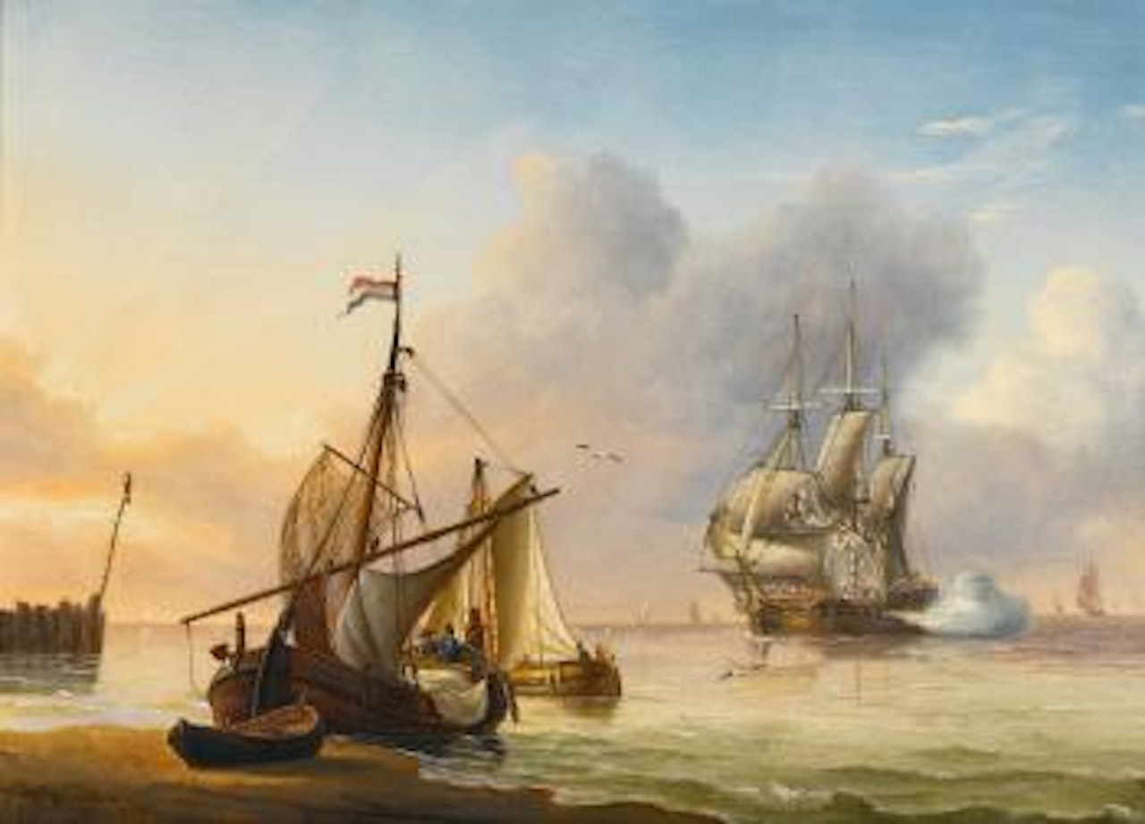 Shipping in a Storm; Shipping in Choppy Waters; and Shipping in a Calm by Charles Martin Powell