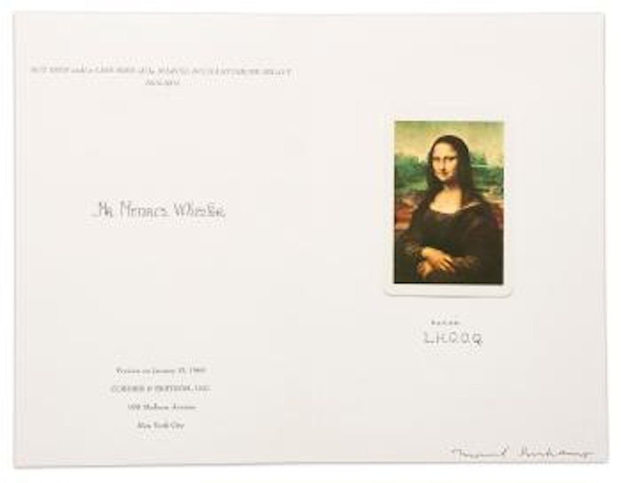 L.H.O.O.Q. Shaved (Schwarz 615) by Marcel Duchamp