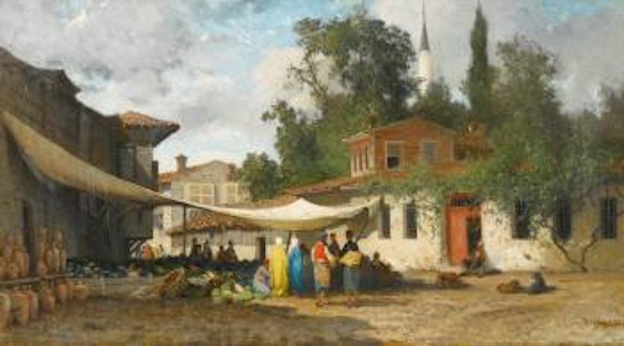 A Turkish Market by Germain-Fabius Brest