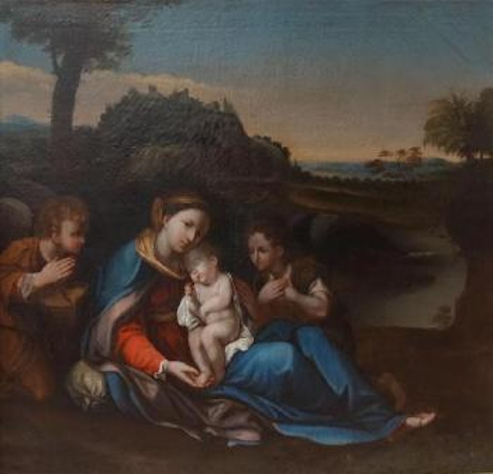 Le repos de la Vierge et de l'Enfant Jésus pendant la fuite en Egypte by Annibale Carracci
